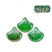 Ginko Leaf Beads 7.5x7.5mm Chrysolite Rembrandt